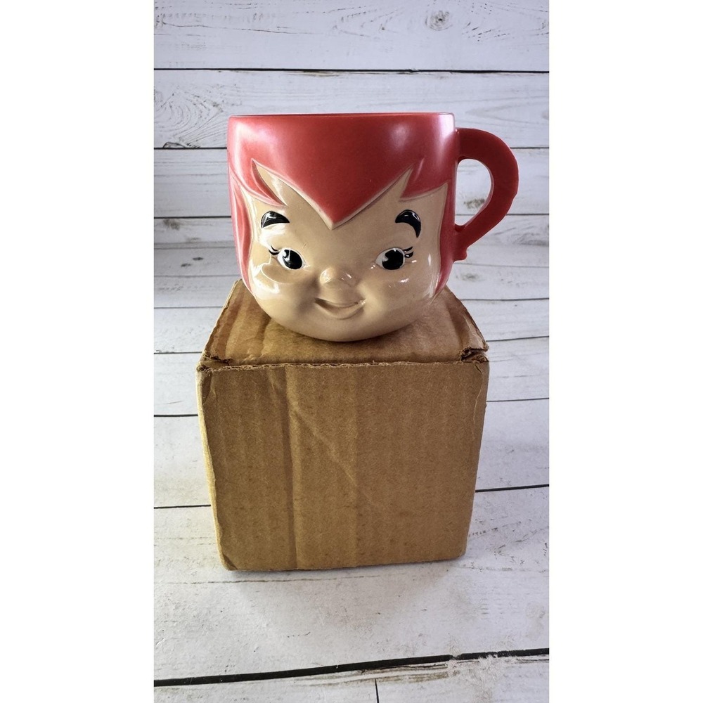 Vintage 1972 Pebbles Flintstone Plastic Mug Cup Hanna-Barbera Funistones